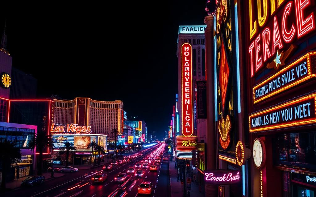 Las Vegas Strip lit up at night